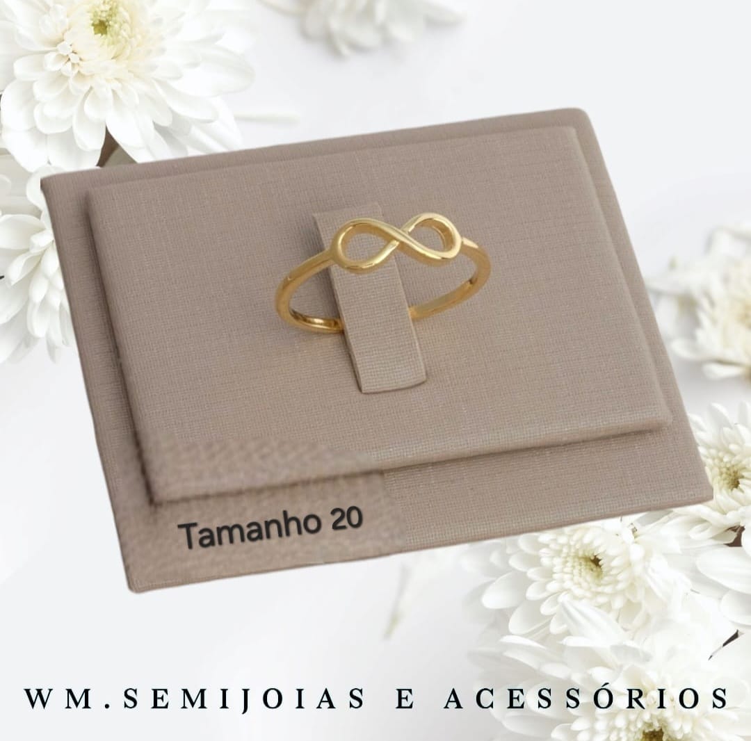 Anel infinito em Banho Ouro Tamanho