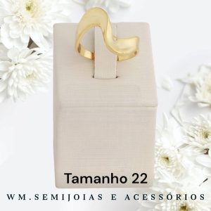 Anel onda em Banho Ouro Tamanho