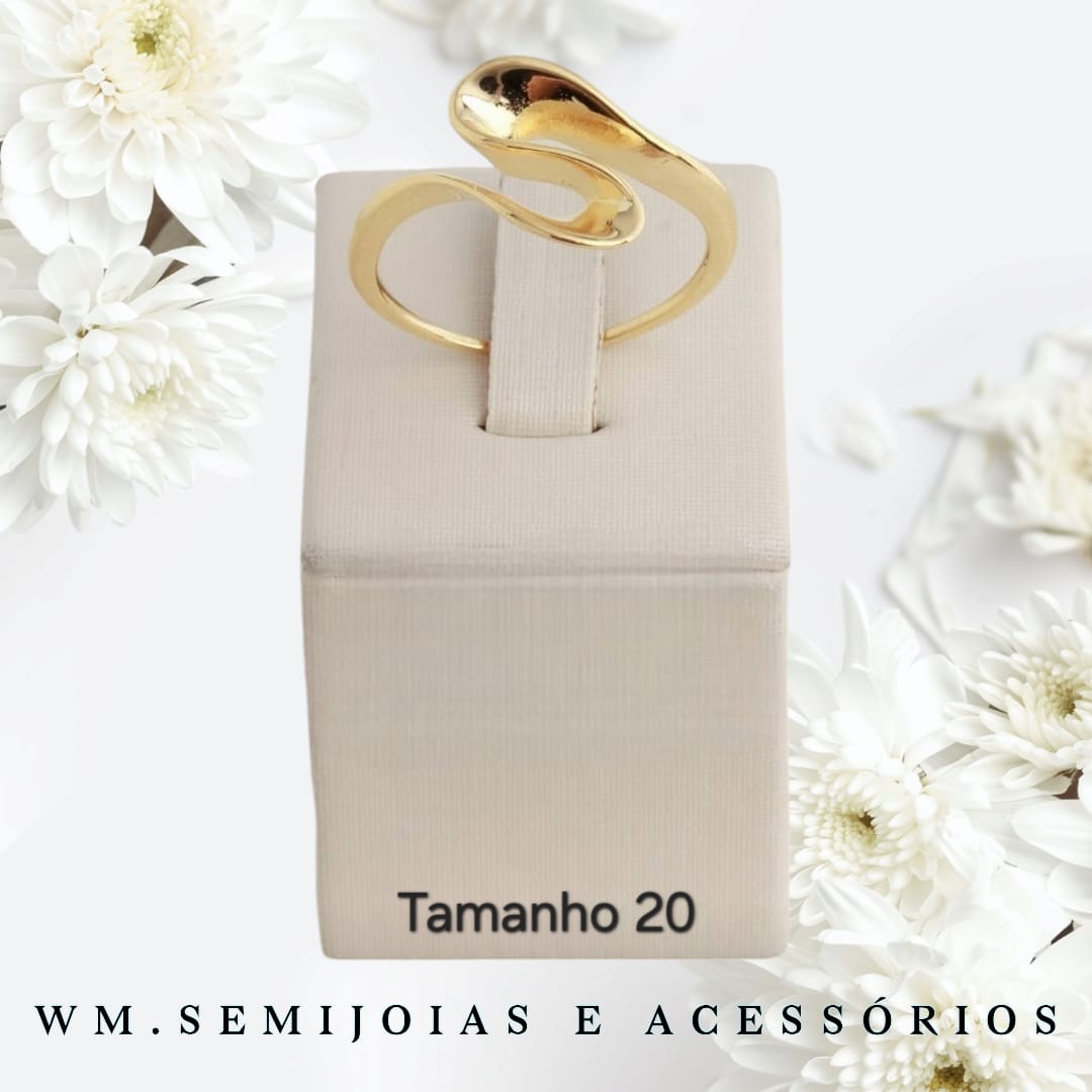 Anel "S" em Banho Ouro Tamanho