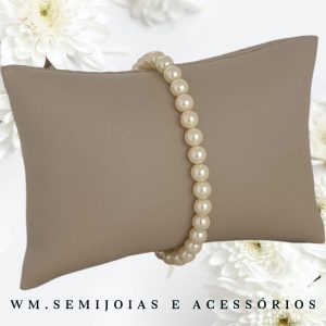 Pulseira pérolas em Banho Ouro = PU-00554