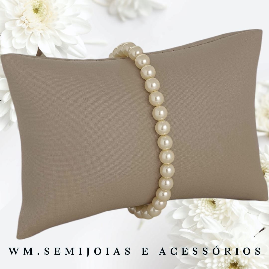 Pulseira pérolas em Banho Ouro = PU-00554